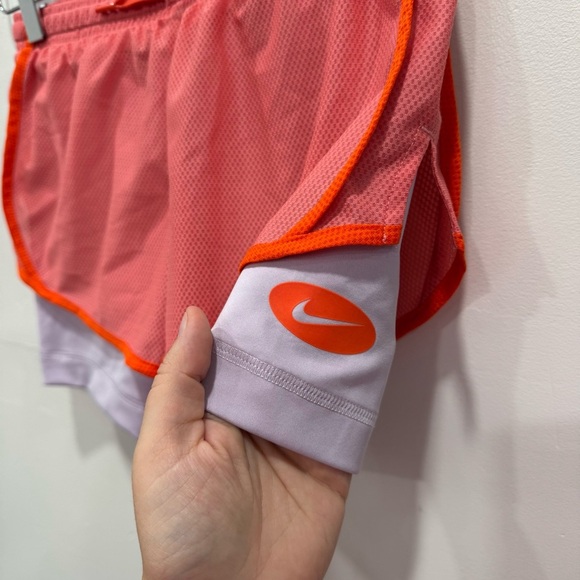 Nike Girls Pink Salt Dri-Fit Tempo 2-in-1 Training Shorts Running Athletic Sport - Picture 3 of 6